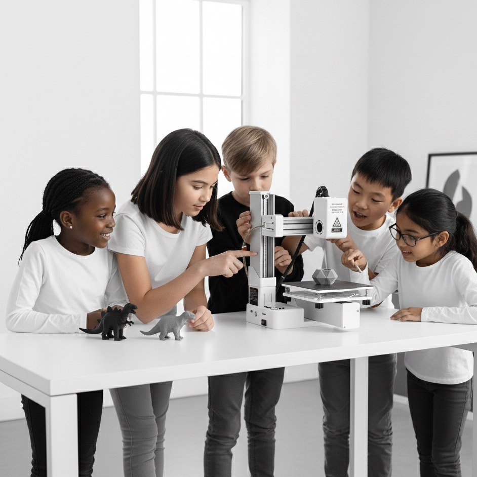 【Flash】Mini EasyThreed 3D Printer Entry Level Compatible with PLA TPU 1.75mm Filament include Power Adaptor Kids Gift